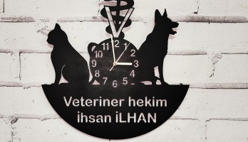 thumb Kedi Köpek Figürlü Veteriner Hekim Duvar Saati