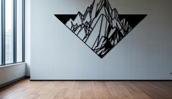 thumb Üçgen içinde Dağ Lazer Kesim Metal Tablo