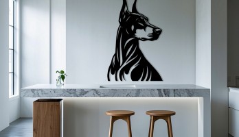 thumb Doberman Lazer Kesim Metal Tablo