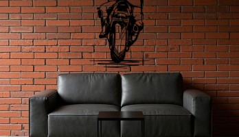 thumb Geriye bakan Motorcu Metal Tablo