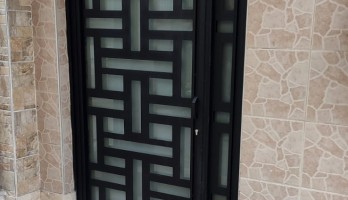 thumb Kumlu Cam Lazer Kesim Ferforje Bina Giriş Kapısı