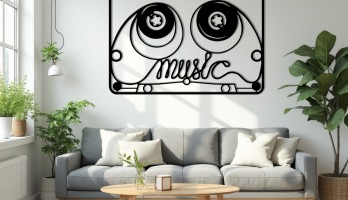 thumb 90lar Retro Kaset Lazer Kesim Metal Tablo