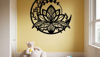 thumb Hilal üzerinde Lotus Çiçeği Metal Tablo