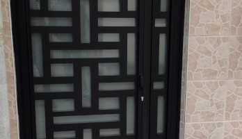 thumb Kumlu Cam Lazer Kesim Ferforje Bina Giriş Kapısı