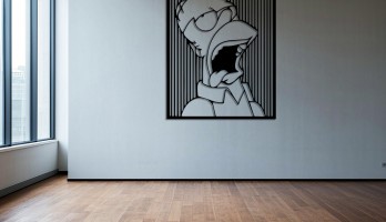 thumb Homer Simpson Acıkmış Lazer Kesim Metal Tablo