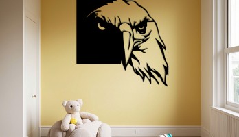 thumb Siyah Beyaz Kartal Kafası Metal Tablo