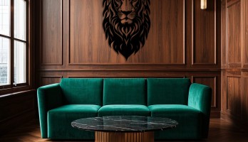 thumb Tribal Kaplan Kafası Lazer Kesim Metal Tablo