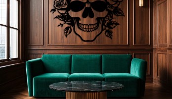 thumb Kuru Kafa ve Güller Lazer Kesim Metal Tablo