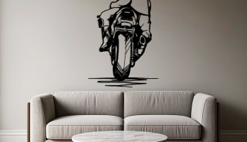 Geriye bakan Motorcu Metal Tablo