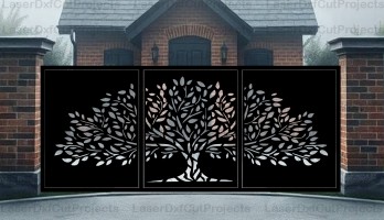 thumb 3 Parça Agaç Desenli Lazer Kesim Ferforje Kapı