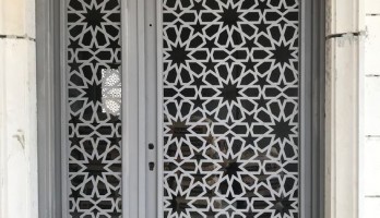 thumb Camlı Giriş Kapısı Lazer Kesim Ferforje