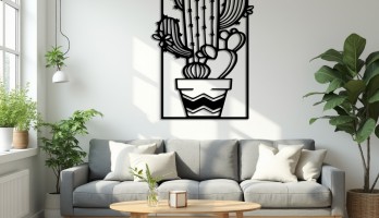 thumb Saksı içinde Kaktüs Metal Tablo