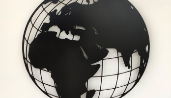 Dünya Haritası Yuvarlak Metal Lazer Kesim Tablo