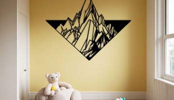 thumb Üçgen içinde Dağ Lazer Kesim Metal Tablo