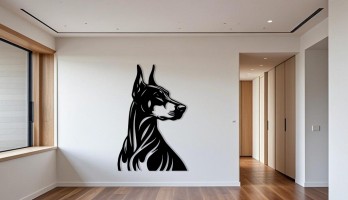 thumb Doberman Lazer Kesim Metal Tablo