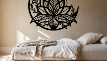 thumb Hilal üzerinde Lotus Çiçeği Metal Tablo