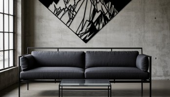 thumb Üçgen içinde Dağ Lazer Kesim Metal Tablo