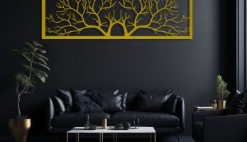 thumb Kuru Dalları Olan Hayat Ağacı Metal Tablo