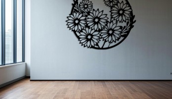 thumb Halka içinde Papatyalar Lazer Kesim Metal Tablo