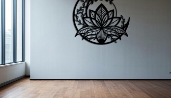 thumb Hilal üzerinde Lotus Çiçeği Metal Tablo