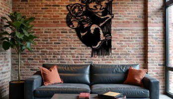 thumb Koala ve Yavrusu Lazer Kesim Metal Tablo