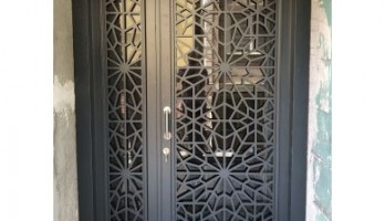 thumb Camlı Giriş Kapısı Lazer Kesim Ferforje