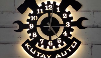 thumb Tamirci Duvar Saati Metal Lazer Kesim