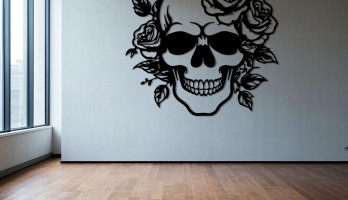 thumb Kuru Kafa ve Güller Lazer Kesim Metal Tablo