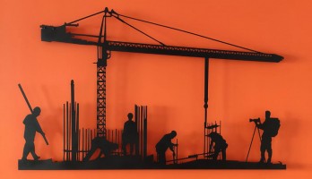 thumb İnşaat Yapan İşçiler Yapı Mühendislik Metal Tablo