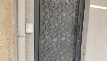 thumb Lazer Kesim Metal Ferforje Camlı Apartman Giriş Kapısı