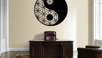 thumb Ying Yang Çizgi Desenli Lazer Kesim Metal Tablo