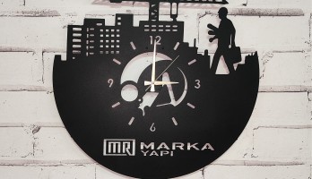 thumb İnşaat Firmalarına Özel Vinç Desenli Duvar Saati