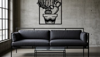 thumb Saksı içinde Kaktüs Metal Tablo