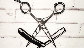 Makas ve Jilet Berberlere Özel Lazer Kesim Metal Tablo