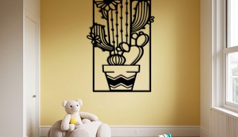 thumb Saksı içinde Kaktüs Metal Tablo