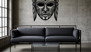 Afrika Maske Lazer Kesim Metal Tablo 2