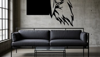 Siyah Beyaz Kartal Kafası Metal Tablo