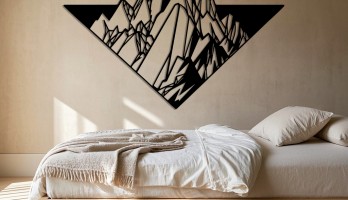 thumb Üçgen içinde Dağ Lazer Kesim Metal Tablo