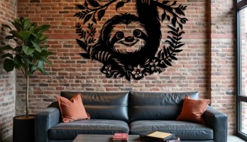 thumb Çelenk içinde Tembel Hayvan Metal Tablo