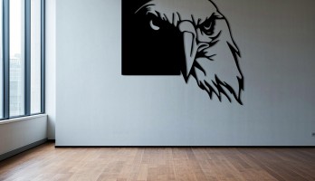 thumb Siyah Beyaz Kartal Kafası Metal Tablo