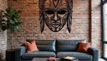 thumb Afrika Maske Lazer Kesim Metal Tablo 2