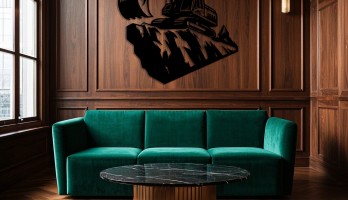 thumb Toprak Üzerinde Ekskavatör Metal Tablo