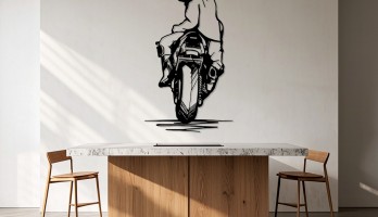 thumb Geriye bakan Motorcu Metal Tablo