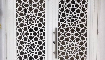 thumb Camlı Giriş Kapısı Lazer Kesim Ferforje