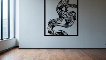 thumb Duman Görünümlü Çizgiler Lazer Kesim Metal Tablo