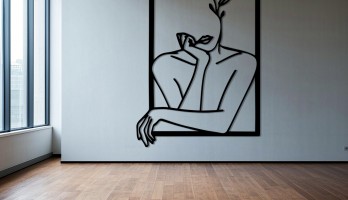 thumb Eli Çenesinde Yüzsüz Kadın Metal Tablo