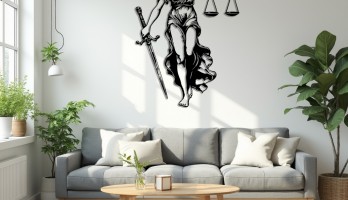 thumb Adaletin Simgesi Lazer Kesim Metal Tablo