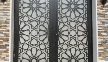 thumb Camlı Giriş Kapısı Lazer Kesim Ferforje