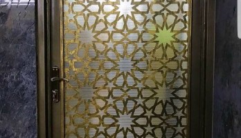 thumb Camlı Giriş Kapısı Lazer Kesim Ferforje