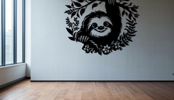 thumb Çelenk içinde Tembel Hayvan Metal Tablo